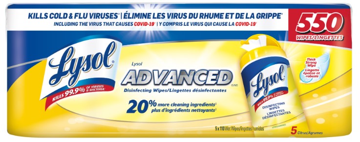 Lysol Advanced Disinfecting Wipes Citrus - 110ct/5pk