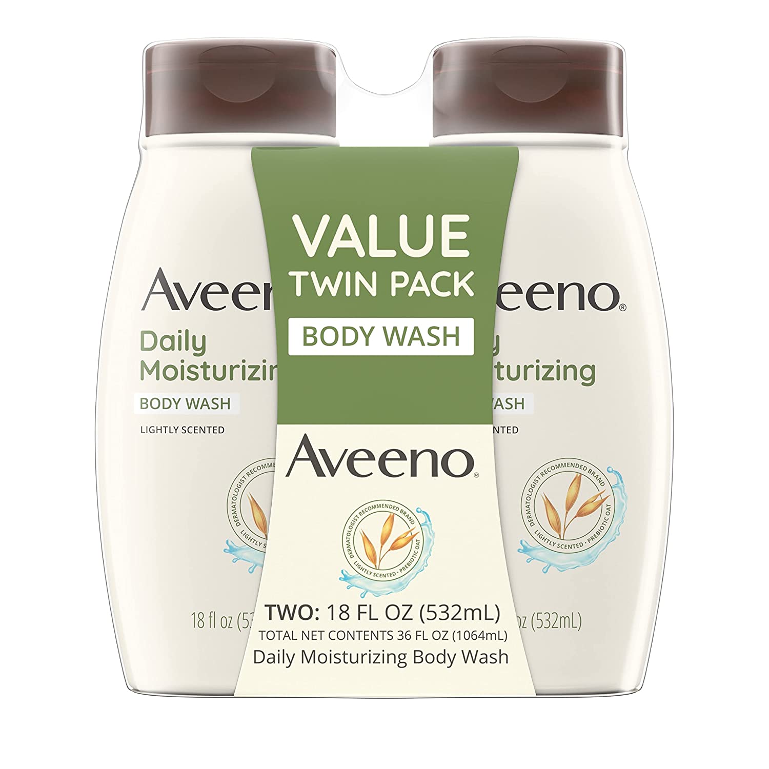 Aveeno Daily Moisturizing Body Wash Dry Skin Lightly Scented Twin pack - 2x18oz/6pk