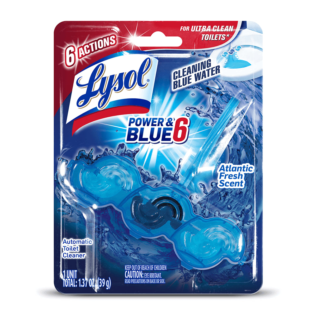 Lysol  Auto Toilet Bowl Cleaner Power & Blue 6 Blue Water - 1ct/6pk