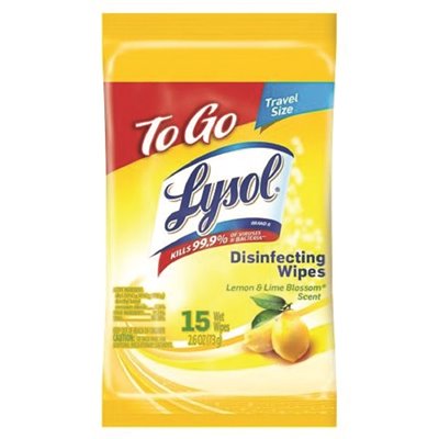 Lysol Disinfecting Wipes To-Go Flatpack Lemon & Lime Blossom - 15ct/48pk
