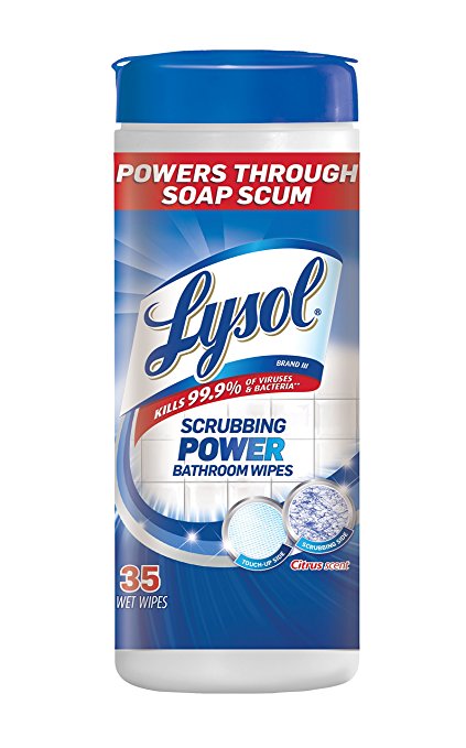 LYSOL Scrubbing Power Bathroom Wipes Citrus - 35ct/12pk