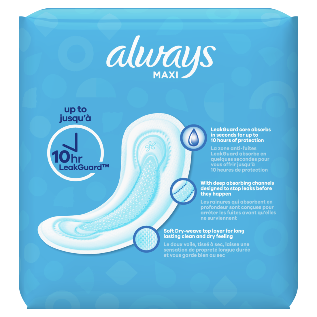 Always Maxi Pads Size 2 Long Super Absorbency Unscented without Wings - 22ct/6pk