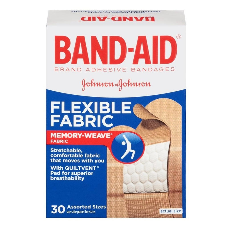 BAND-AID Brand Adhesive Bandages Flexible Fabric Assorted - 30ct/6pk