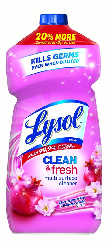 Lysol Clean & Fresh Multi-Surface Cleaner Pourable Cherry Blossom & Pomegranate - 48oz/9pk