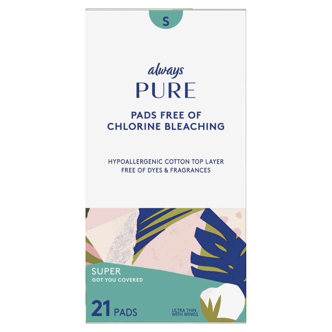 Always Pure Ultra Thin Super Pads With Wings Unscented -  21ct/3pk