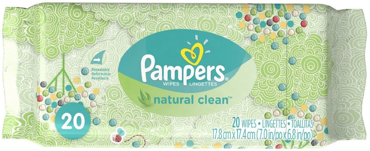 Pampers Wipes Natural Clean Pouch - 20ct/16pk